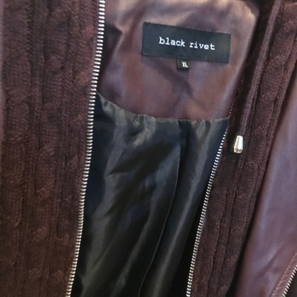 Womens Faux leather moto jacket - Picture 2 of 3